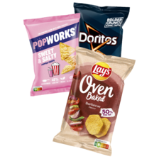 Popworks, Doritos of Lay's oven baked chips